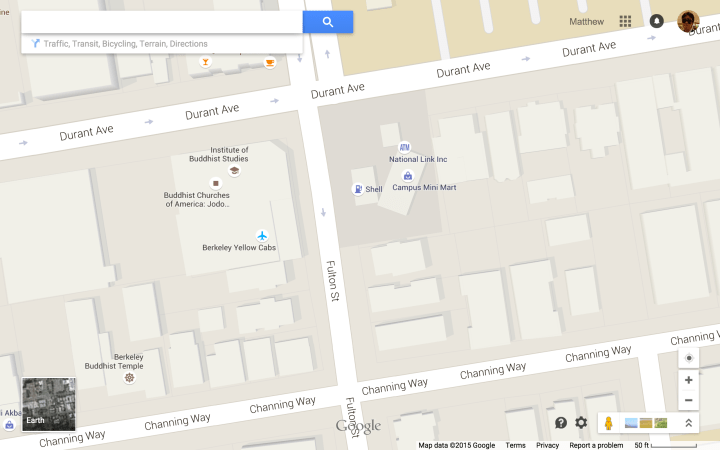 Berkeley - Durant & Fulton Area - 50 ft g-scale