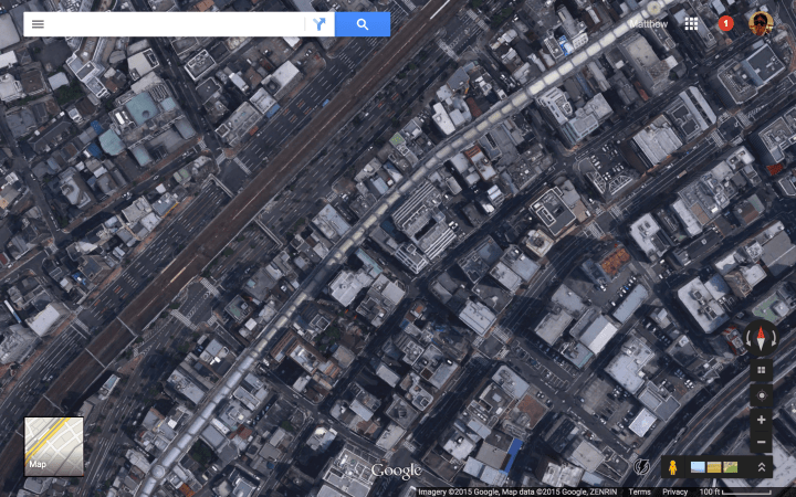 Satellite view of the same area.