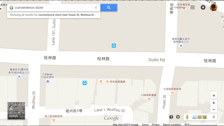Map of 7-11 on Guilin Road