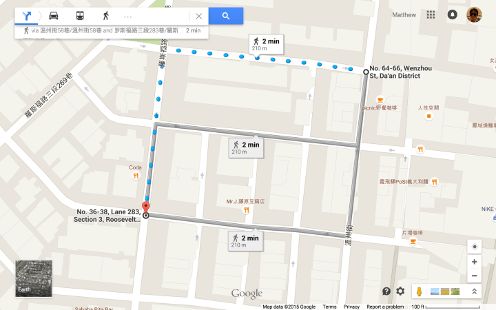 Taipei Da'an district 100 ft g-scale