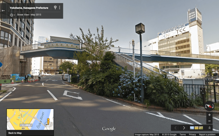 View of the pedestrian bridge.