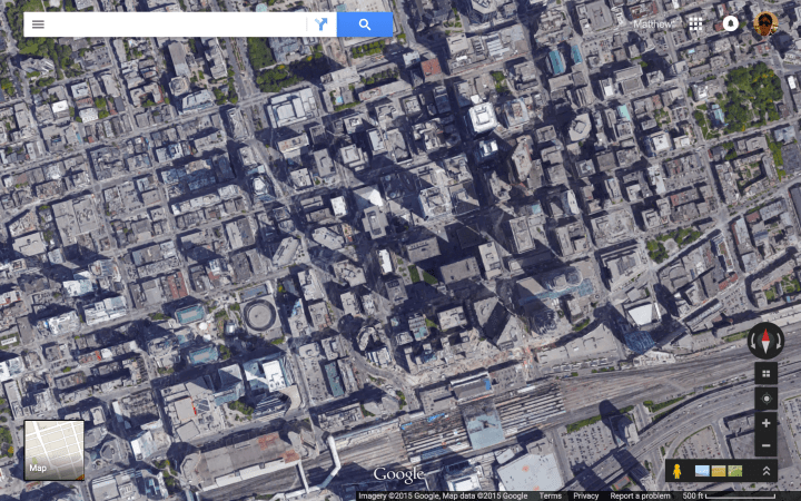 Satellite view of the same area.