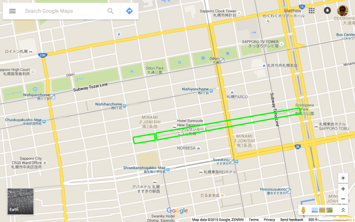 Tanuki Koji - 狸小路 - Map - 500 ft scale