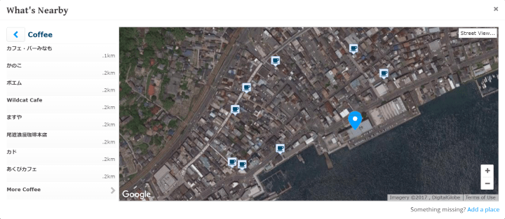 WalkScore Coffee 0.2 km